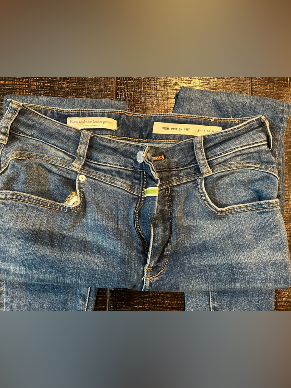 Pilcro and the Letterpress High-Rise Skinny Jeans - Blue